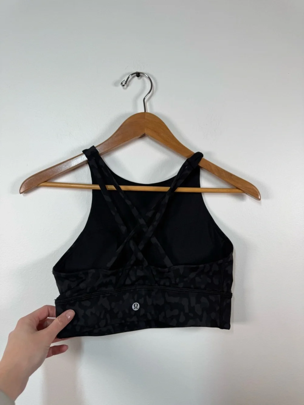 Lululemon Energy Bra High Neck Long Line Formation Camo Deep Coal Multi Size 6